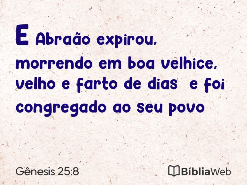 Gênesis 25:8 em imagem para compartilhar