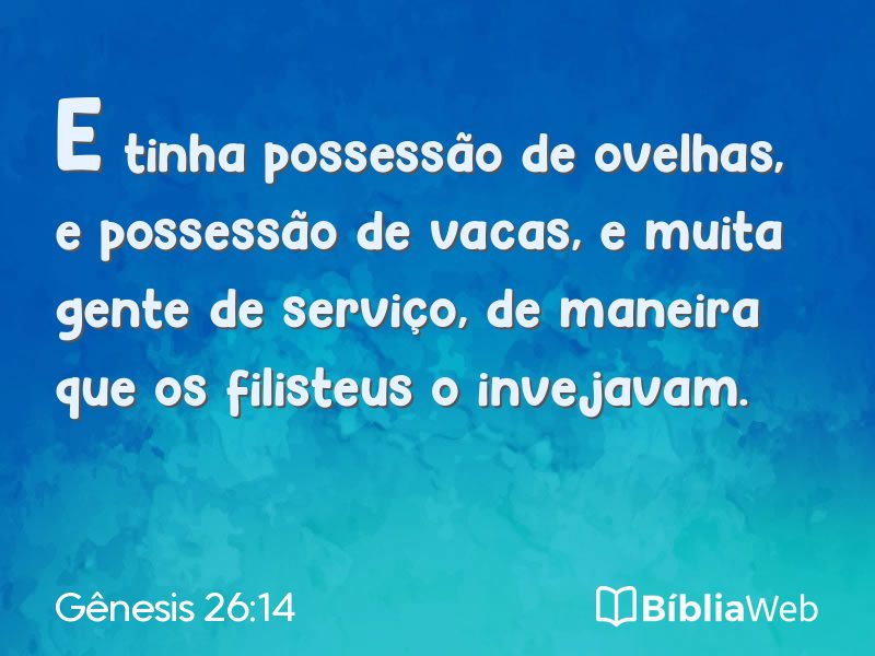 Gênesis 26:14 em imagem para compartilhar
