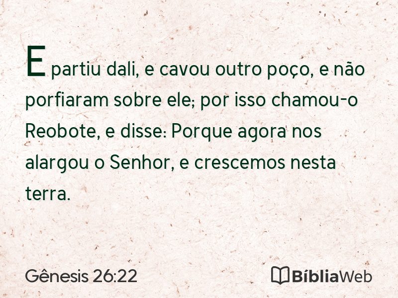 Gênesis 26:22 em imagem para compartilhar