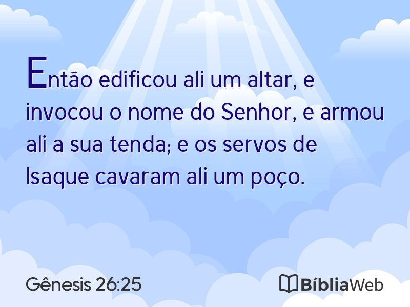 Gênesis 26:25 em imagem para compartilhar