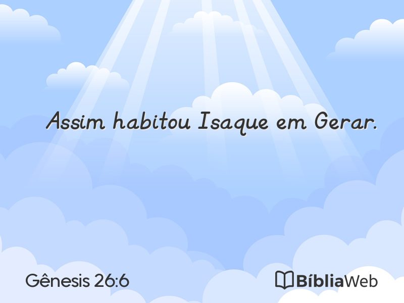 Gênesis 26:6 em imagem para compartilhar