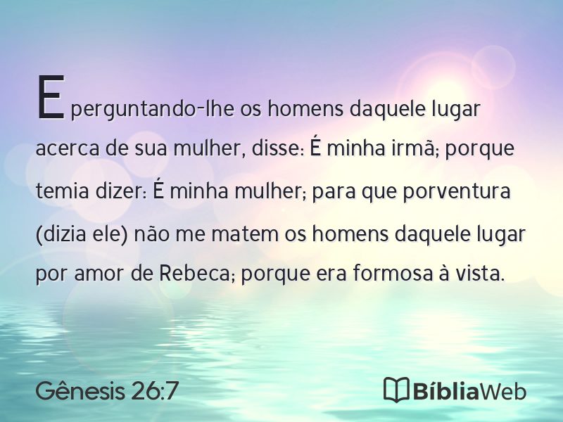 Gênesis 26:7 em imagem para compartilhar