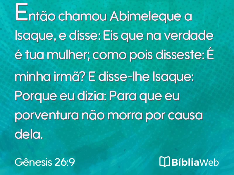 Gênesis 26:9 em imagem para compartilhar