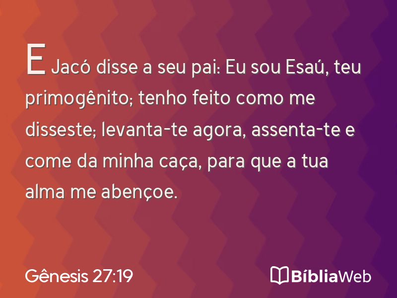 Gênesis 27:19 em imagem para compartilhar