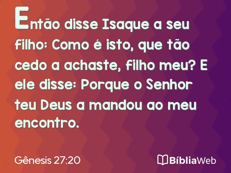 Gênesis 27:20 em imagem para compartilhar