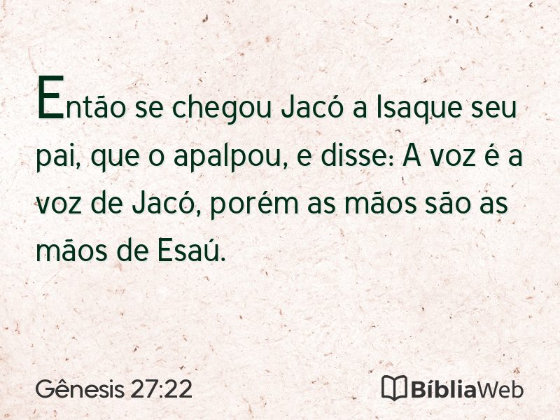 Gênesis 27:22 em imagem para compartilhar
