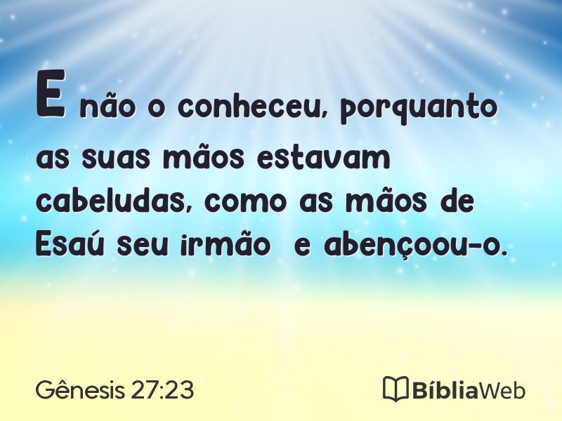 Gênesis 27:23 em imagem para compartilhar