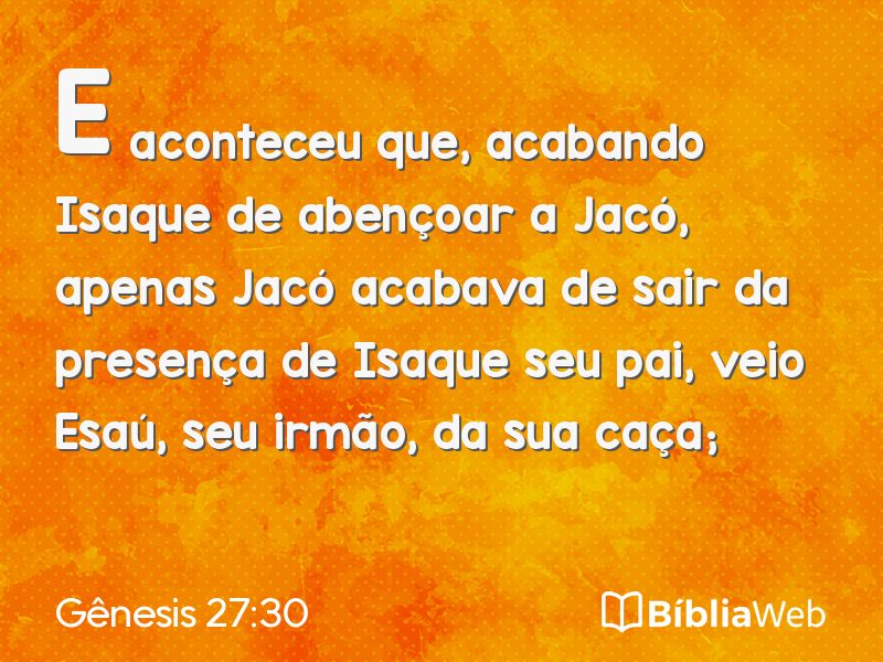 Gênesis 27:30 em imagem para compartilhar