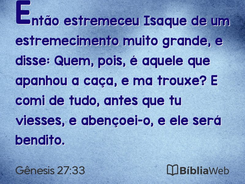 Gênesis 27:33 em imagem para compartilhar