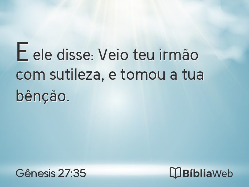 Gênesis 27:35 em imagem para compartilhar