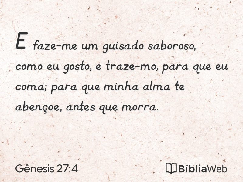 Gênesis 27:4 em imagem para compartilhar