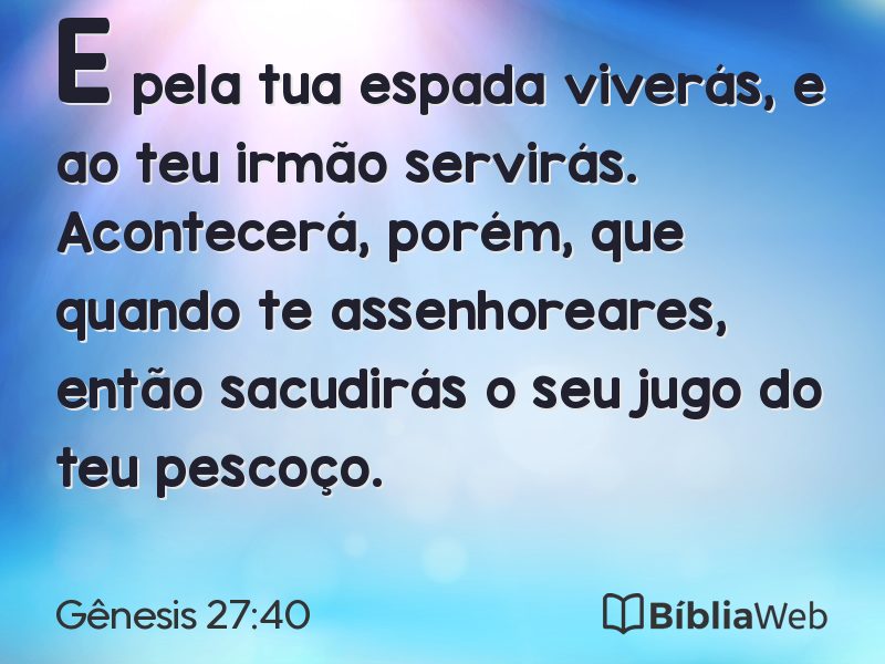 Gênesis 27:40 em imagem para compartilhar