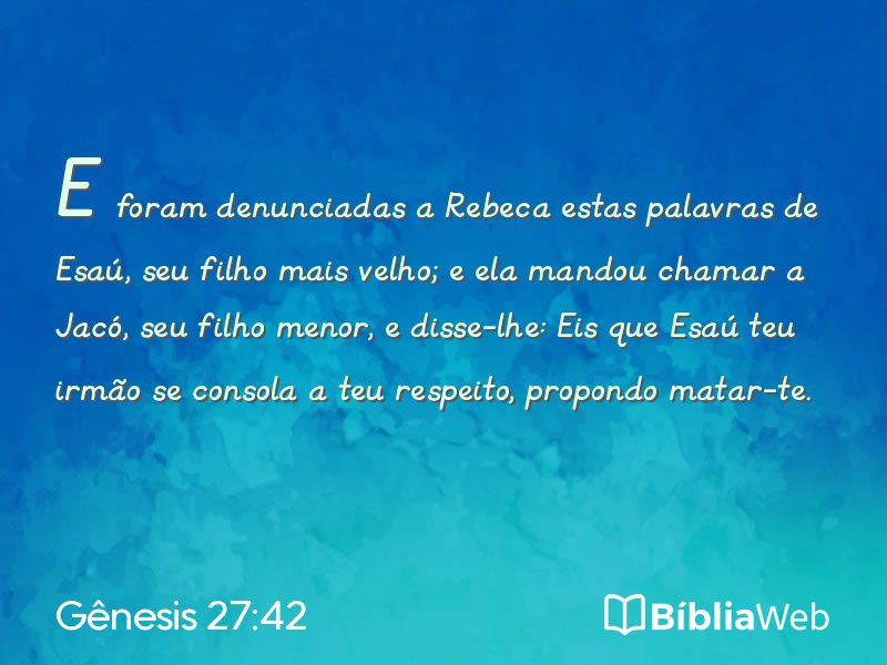 Gênesis 27:42 em imagem para compartilhar