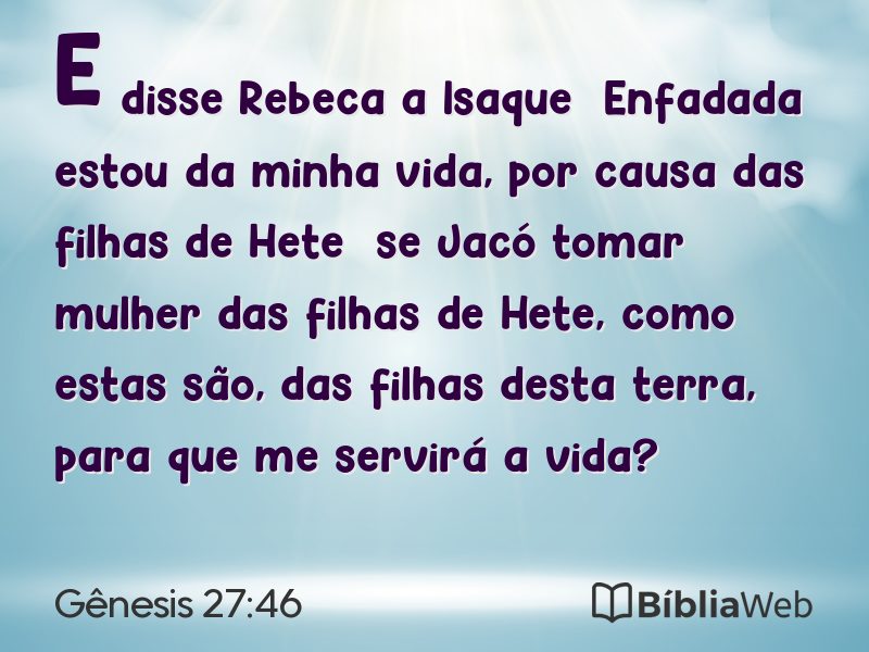 Gênesis 27:46 em imagem para compartilhar