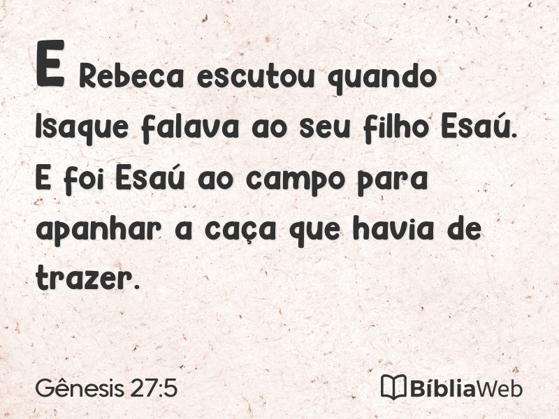 Gênesis 27:5 em imagem para compartilhar