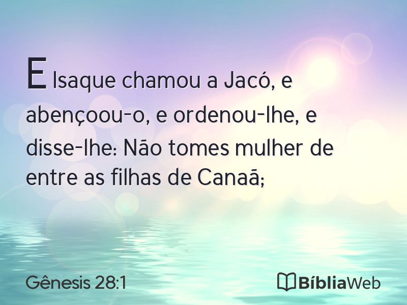 Gênesis 28:1 em imagem para compartilhar