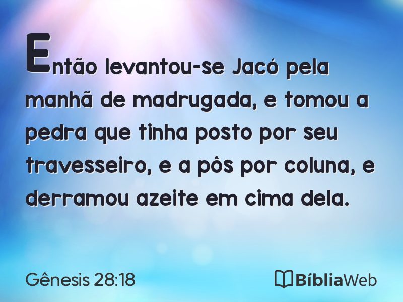 Gênesis 28:18 em imagem para compartilhar