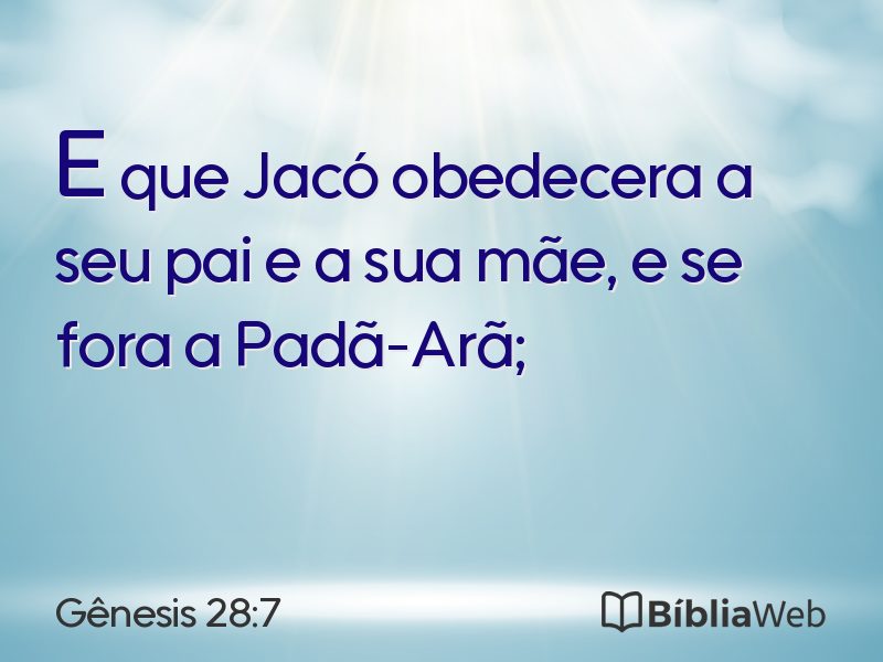 Gênesis 28:7 em imagem para compartilhar