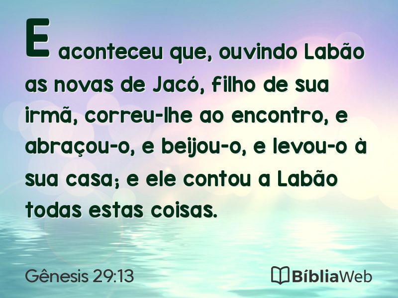 Gênesis 29:13 em imagem para compartilhar