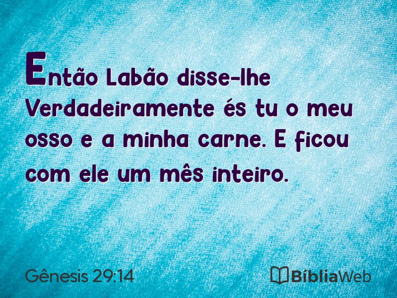 Gênesis 29:14 em imagem para compartilhar