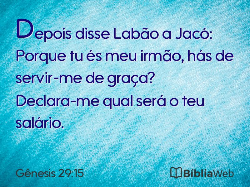 Gênesis 29:15 em imagem para compartilhar