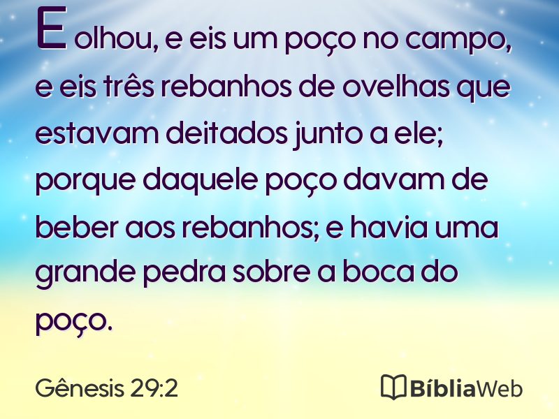 Gênesis 29:2 em imagem para compartilhar