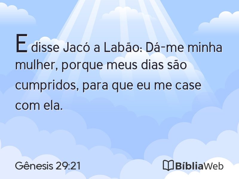 Gênesis 29:21 em imagem para compartilhar