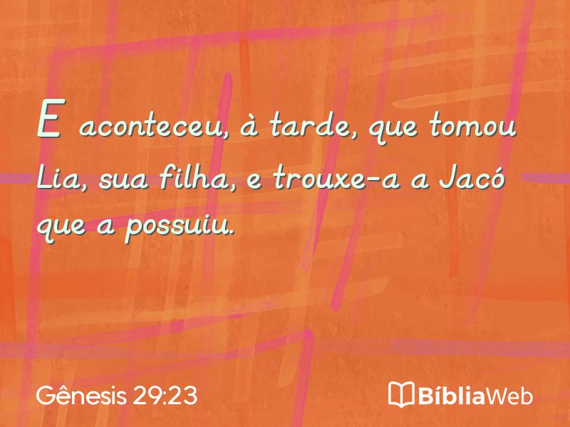 Gênesis 29:23 em imagem para compartilhar
