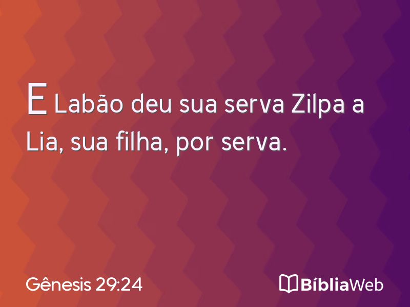 Gênesis 29:24 em imagem para compartilhar