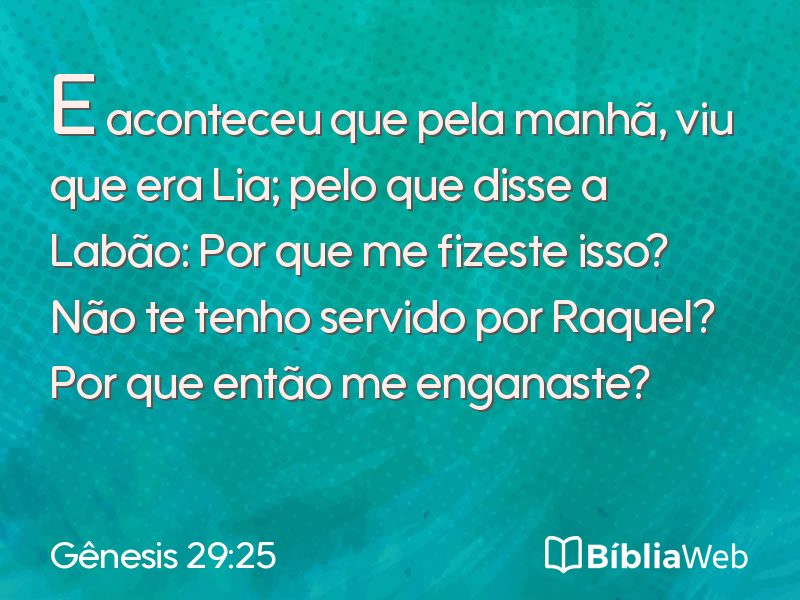 Gênesis 29:25 em imagem para compartilhar