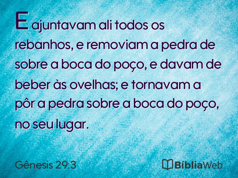 Gênesis 29:3 em imagem para compartilhar