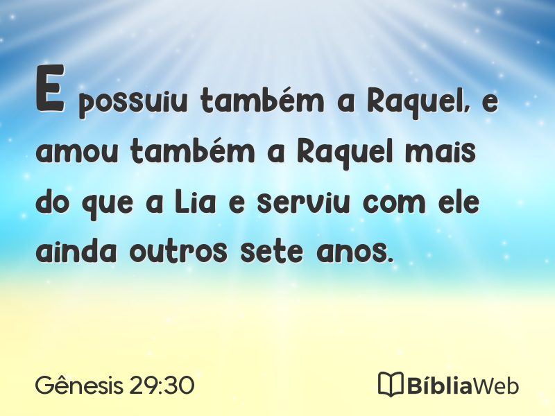 Gênesis 29:30 em imagem para compartilhar