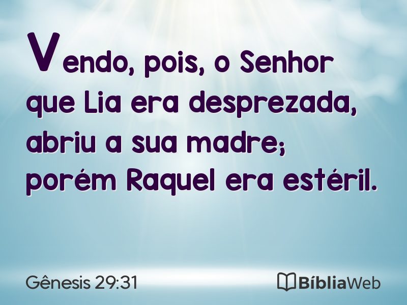 Gênesis 29:31 em imagem para compartilhar