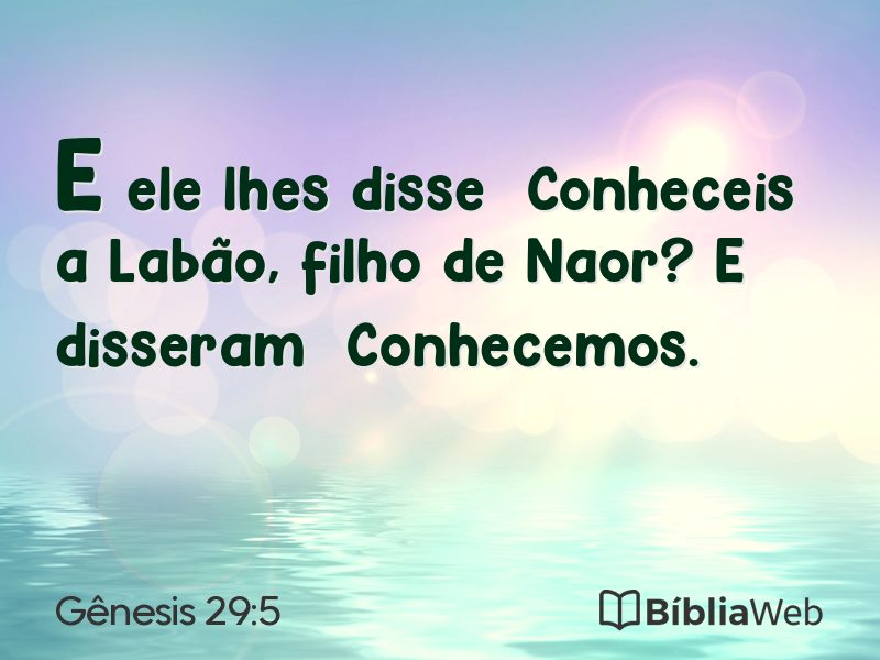 Gênesis 29:5 em imagem para compartilhar