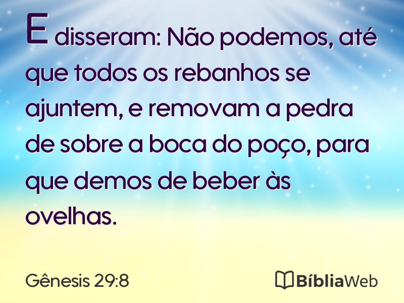 Gênesis 29:8 em imagem para compartilhar