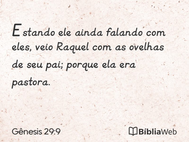 Gênesis 29:9 em imagem para compartilhar