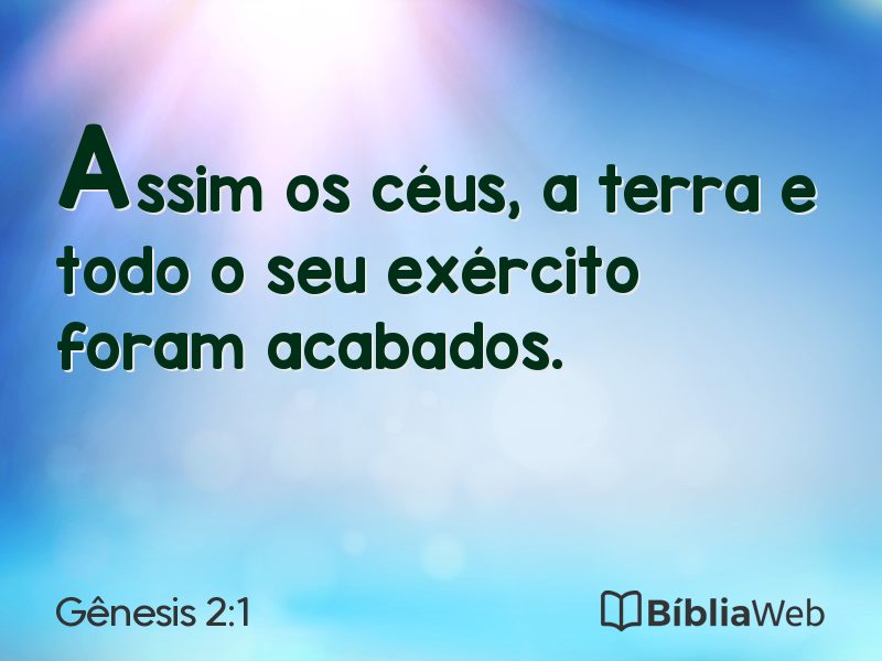 Gênesis 2:1 em imagem para compartilhar