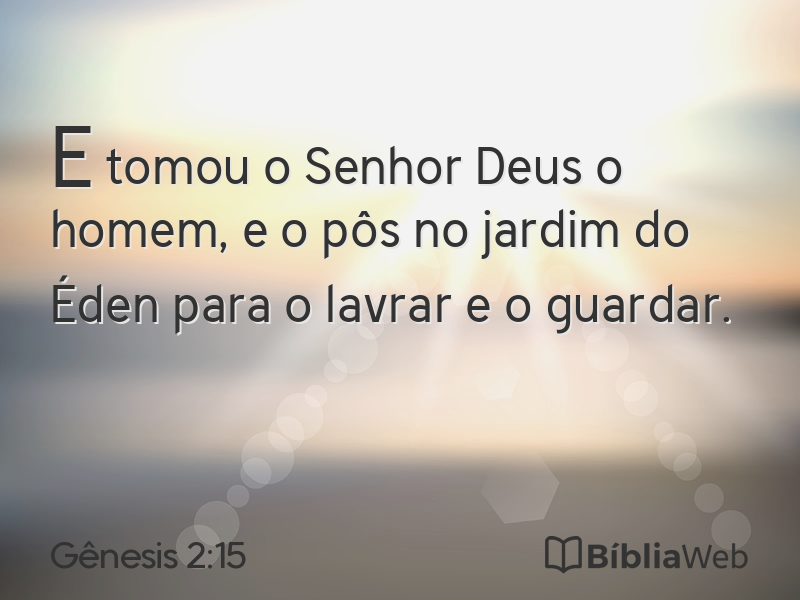 Gênesis 2:15 em imagem para compartilhar
