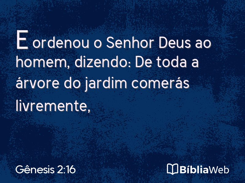 Gênesis 2:16 em imagem para compartilhar