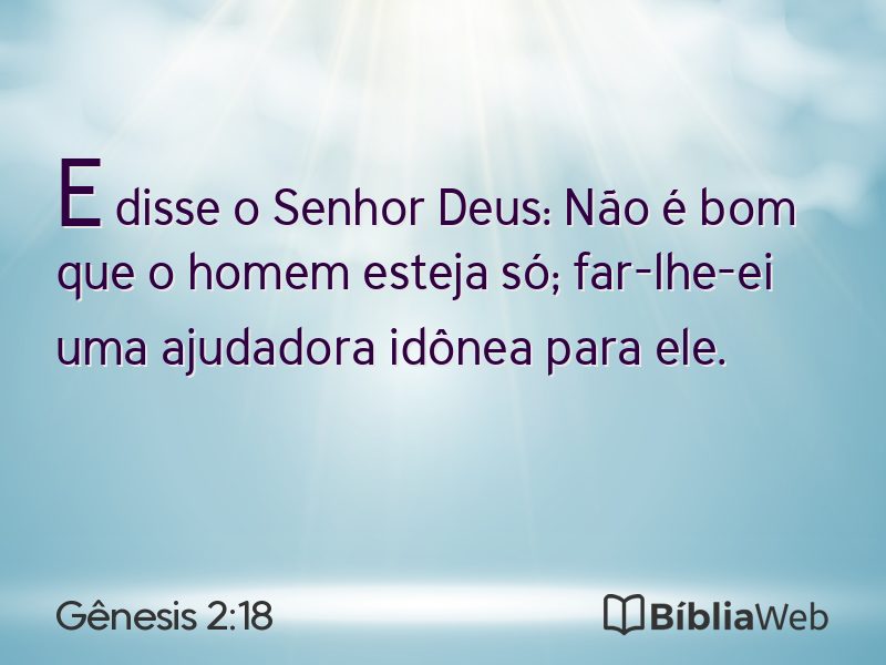 Gênesis 2:18 em imagem para compartilhar
