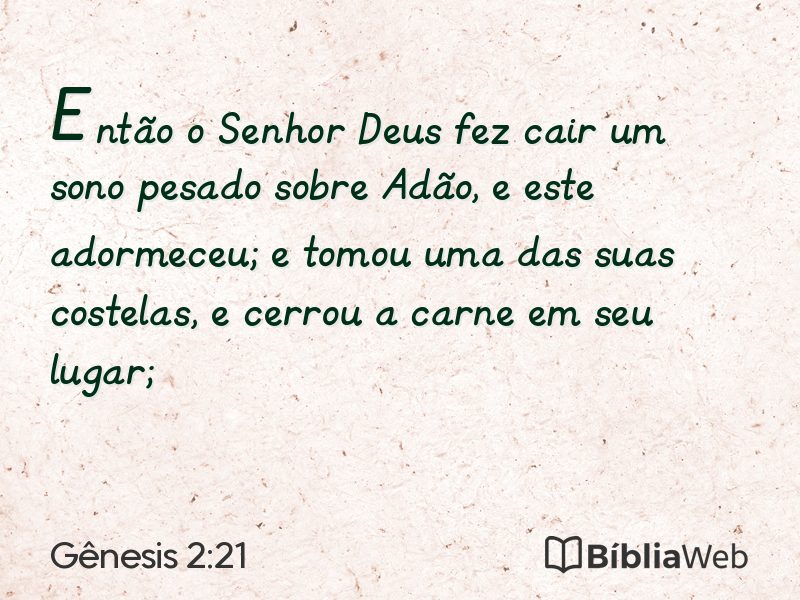 Gênesis 2:21 em imagem para compartilhar