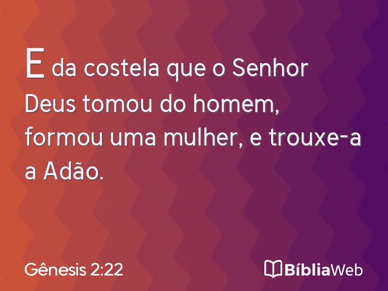 Gênesis 2:22 em imagem para compartilhar