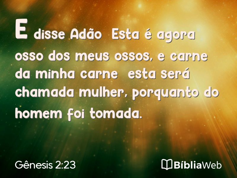 Gênesis 2:23 em imagem para compartilhar