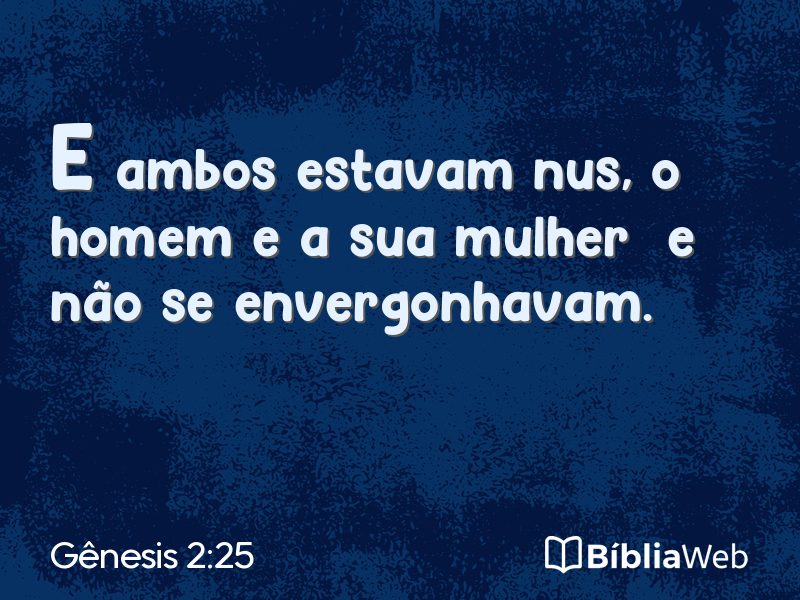 Gênesis 2:25 em imagem para compartilhar