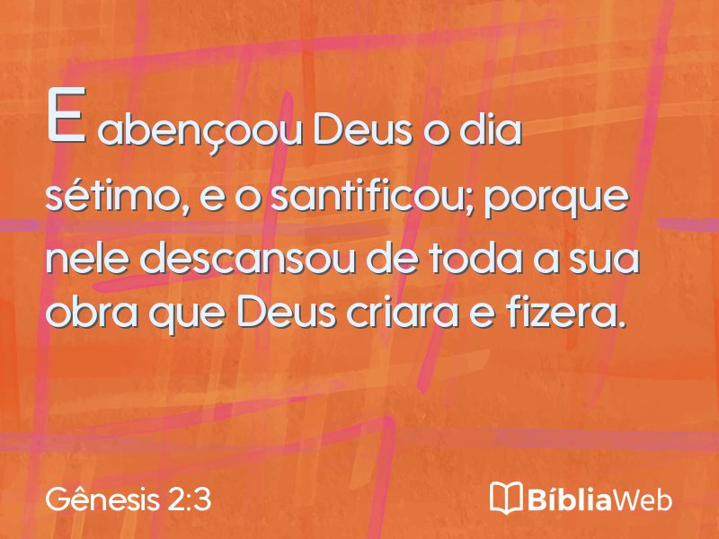 Gênesis 2:3 em imagem para compartilhar