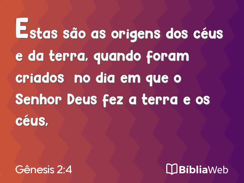 Gênesis 2:4 em imagem para compartilhar