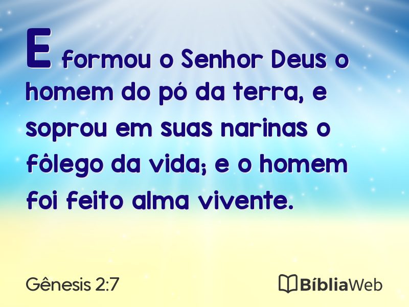 Gênesis 2:7 em imagem para compartilhar