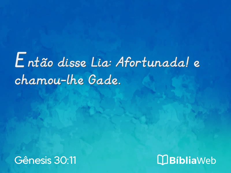 Gênesis 30:11 em imagem para compartilhar