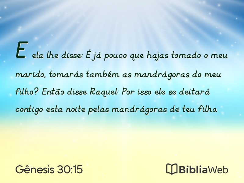 Gênesis 30:15 em imagem para compartilhar