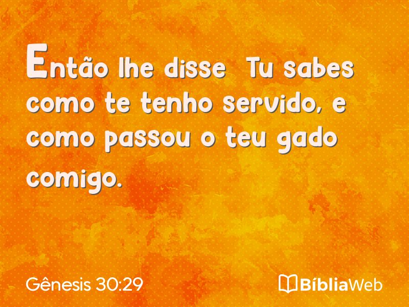 Gênesis 30:29 em imagem para compartilhar